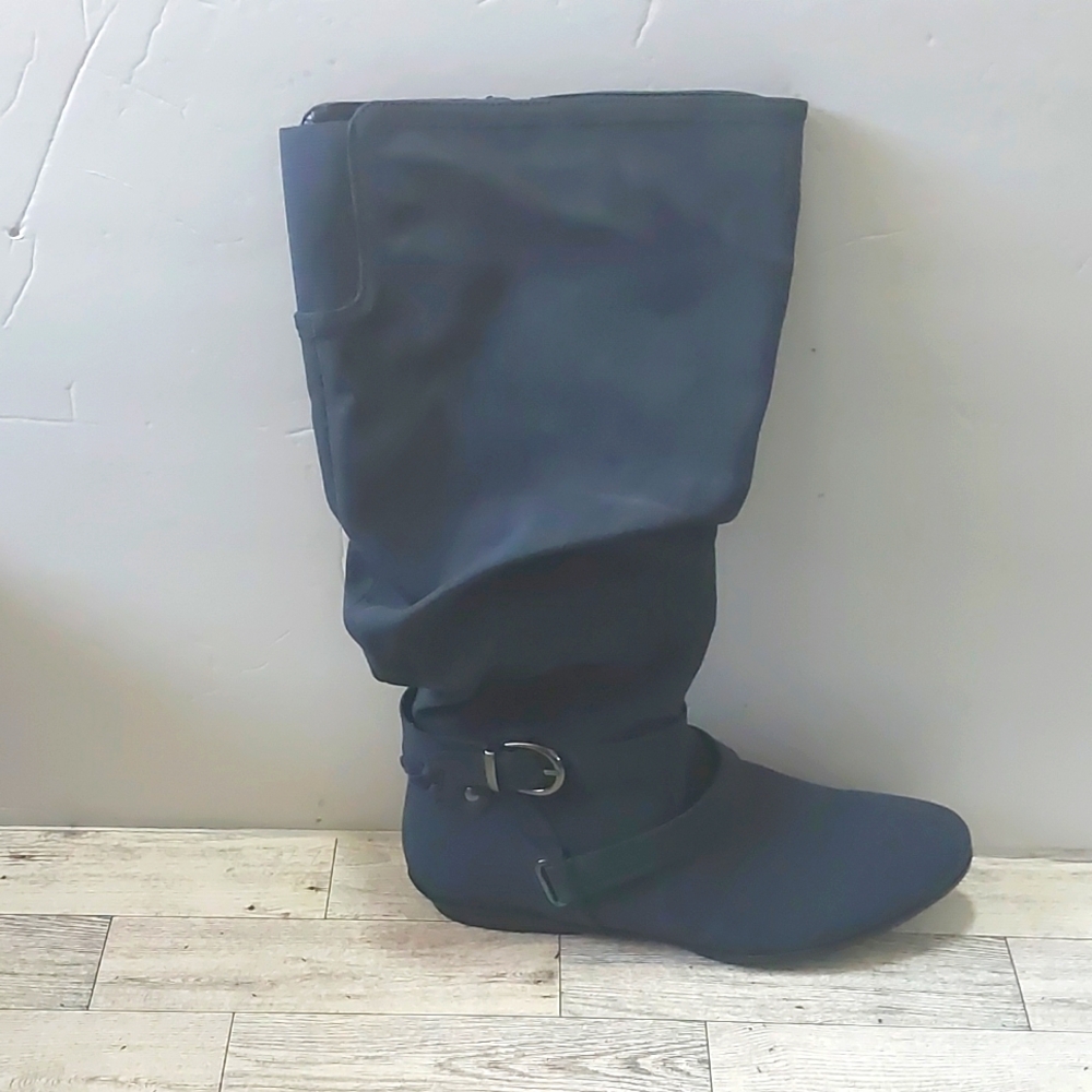 CLIFFS BY WHITE MOUNTAIN Womens Fairfield Blue Navy Toe Knee High Boots